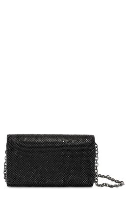 HOUSE OF WANT We Browse Vegan Leather Wallet Crossbody Bag in Black Diamante