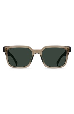 RAEN West 55mm Polarized Square Sunglasses in Ghost/Green Polar