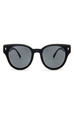 MITA SUSTAINABLE EYEWEAR Brickell 50mm Round Sunglasses in Matte Black /Smoke