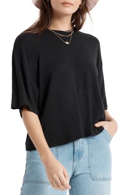 Brixton Montauk Oversize Linen Blend T-Shirt in Black