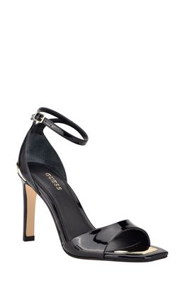GUESS Divine Ankle Strap Sandal in Black Faux Leather