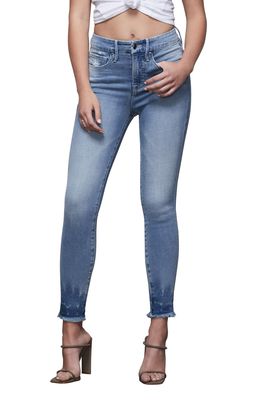Good American Good Legs Frayed Ankle Skinny Jeans in Blue373