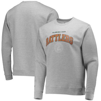 Men's Mitchell & Ness Heathered Gray Florida A & M Rattlers Classic Arch Pullover Sweatshirt in Heather Gray