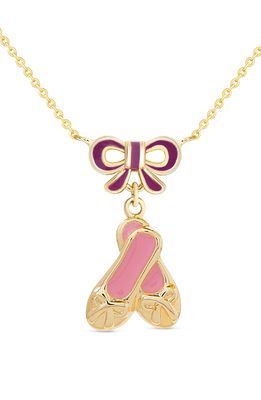 Lily Nily Ballet Shoes Pendant Necklace in Gold
