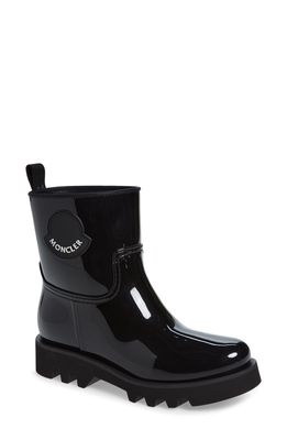 Moncler Ginette Logo Waterproof Rain Boot in Black/Black