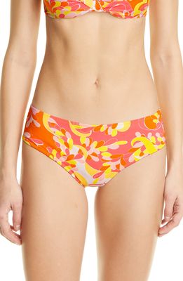 Emilio Pucci Lily Print Bikini Bottoms in Coral Yellow