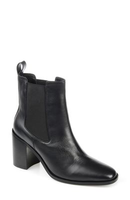 Journee Signature Rowann Leather Chelsea Boot in Black