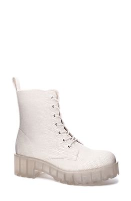 Dirty Laundry Mazzy Lace-Up Boot in Natural Faux Leather