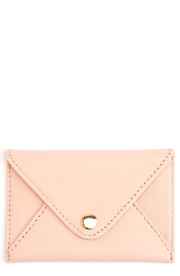 ROYCE New York Leather Envelope Card Holder in Light Pink