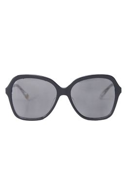 Mohala Eyewear Hiilawe Universal 56mm Polarized Round Sunglasses in Black Lava