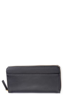ROYCE New York Continental RFID Leather Zip Wallet in Black