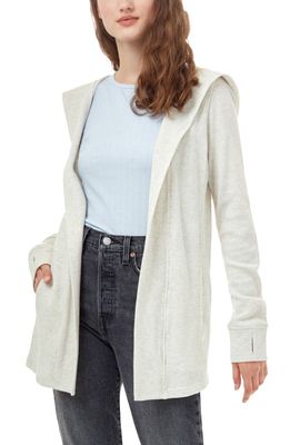 tentree TreeWaffle Organic Cotton Blend Hooded Cardigan in Elm White Heather