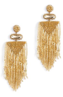 Deepa Gurnani Jody Beaded Tassel Earrings in Gold