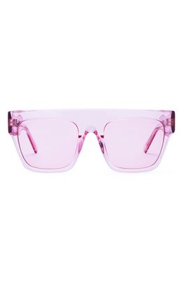 DIFF West 55mm Flat Top Sunglasses in Light Pink/Pink