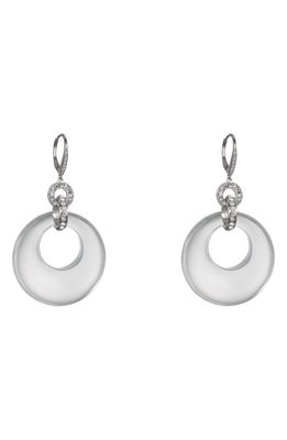 Nina Large Disc Earrings in Silver/Clear/White Crystal