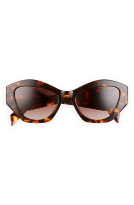 Prada 53mm Gradient Irregular Sunglasses in Honey Havana/Brown Gradient