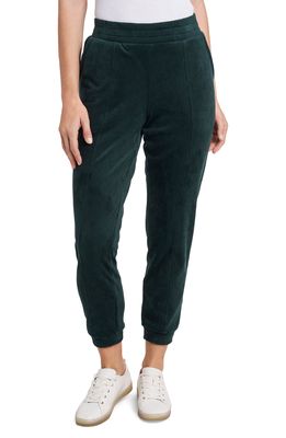 1.STATE Velour Pants in Green Forest