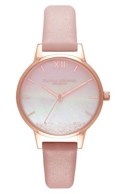 Olivia Burton Under the Sea Crystal Dial Leather Strap Watch