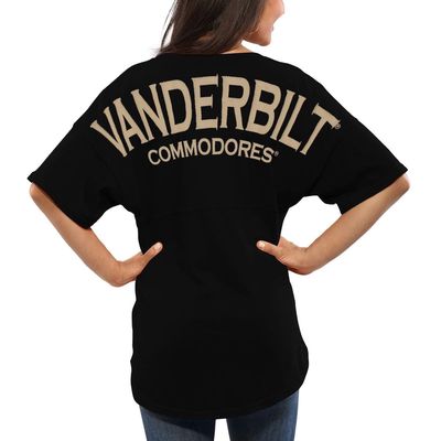 Women's Black Vanderbilt Commodores Spirit Jersey Oversized T-Shirt