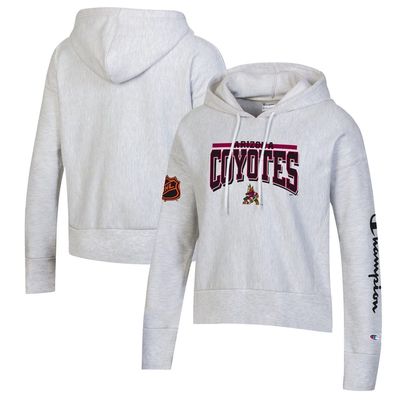 Women's Champion Heathered Gray Arizona Coyotes Reverse Weave Pullover Hoodie in Heather Gray