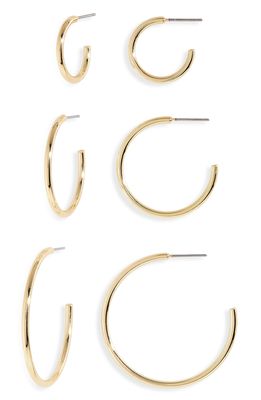 Nordstrom Set of 3 Wire Hoop Earrings in Gold
