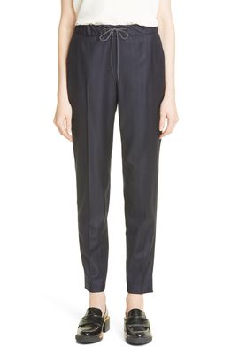 Fabiana Filippi Pinstripe Wool Joggers in Blue