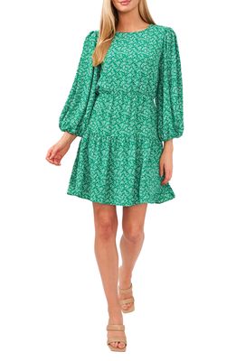 CeCe Ruffle Long Sleeve Minidress in Luxe Green
