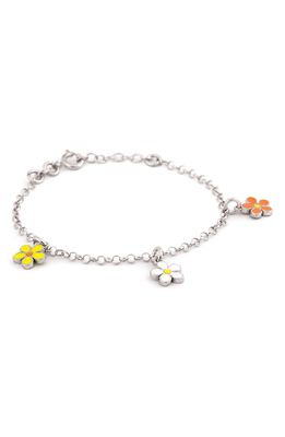 Speidel Flower Charm Bracelet in Silver