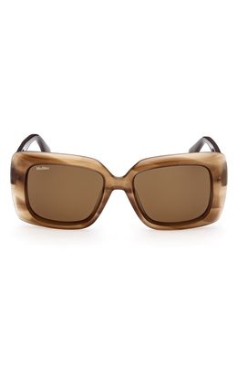 Max Mara 54mm Rectangular Sunglasses in Havana/Brown