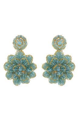 Lavish by Tricia Milaneze Crochet Blossom Drop Earrings in Blue