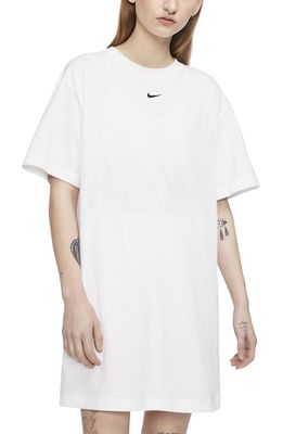Nike Sportswear Essential T-Shirt Dress in White/Black