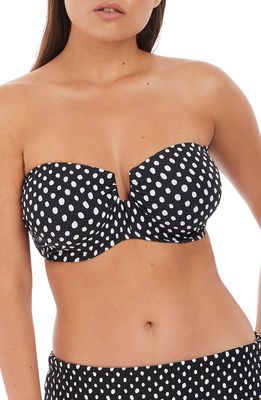 Fantasie Santa Monica Underwire Bandeau Bikini Top in Black/White