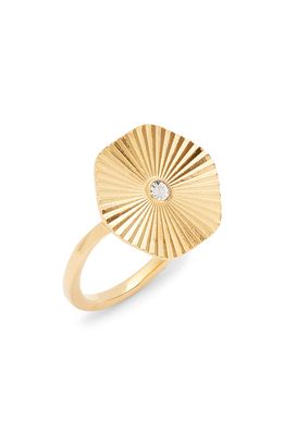 Monica Vinader Disco Diamond Ring in 18Ct Gold On Sterling Silver