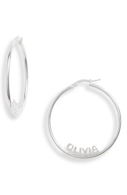 Argento Vivo Sterling Silver Argento Vivo Personalized Name Hoop Earrings