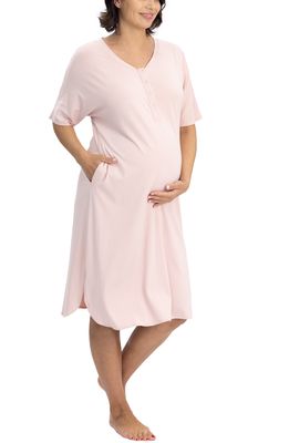Angel Maternity Hospital Maternity Nightgown in Pink