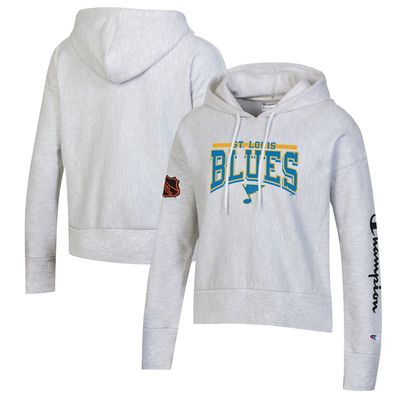 Women's Champion Heathered Gray St. Louis Blues Reverse Weave Pullover Hoodie in Heather Gray