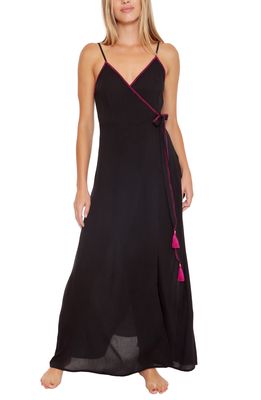 Trina Turk Brittany Cover-Up Wrap Dress in Black