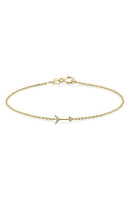 Lizzie Mandler Fine Jewelry Mini Arrow 18K Gold & Diamond Bracelet in Yellow Gold/white Diamond