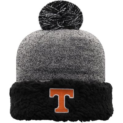 Women's Top of the World Black Tennessee Volunteers Snug Cuffed Knit Hat with Pom