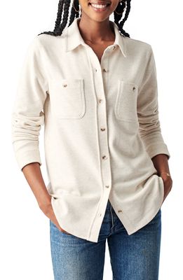 Faherty Legend Knit Button-Up Shirt in Off White