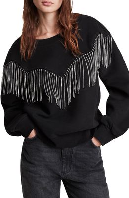 AllSaints Women's Tassel Jaine Embellished Sweater in Black
