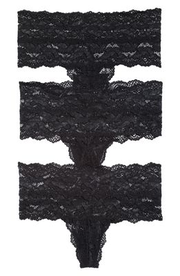 Skarlett Blue 3-Pack Goddess High Rise Thongs in Black/Black/Black