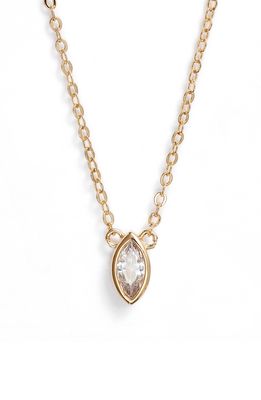 Nordstrom Marquise Pendant Necklace in Clear- Gold
