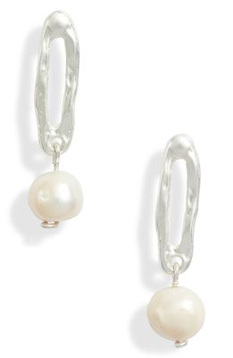 Karine Sultan Imitation Pearl Drop Earring in Silver