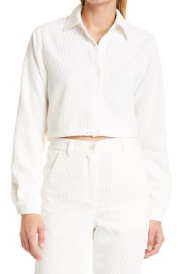 The Range Crop Corduroy Button-Up Shirt in Light Shell