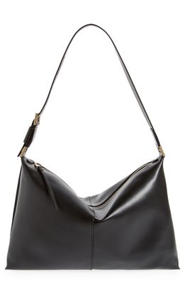 AllSaints Edbury Leather Shoulder Bag in Black Leather