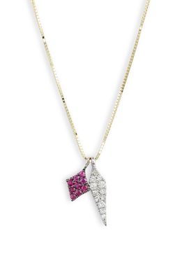 Meira T Pave Ruby & Diamond Pendant Necklace in Yellow Gold