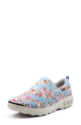 Therafit Selena Slip-On Sneaker in Blue Floral Fabric