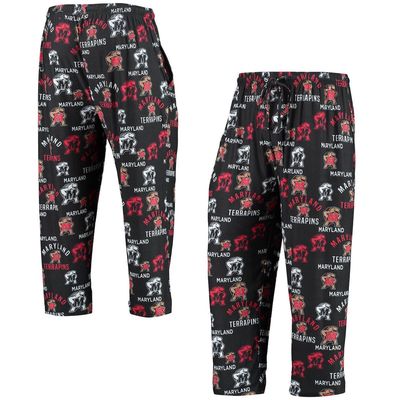 Men's Concepts Sport Black Maryland Terrapins Flagship Allover Print Sleep Pants