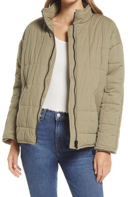 Avec Les Filles Oversize Box Water Resistant Quilted Jacket in Rosemary
